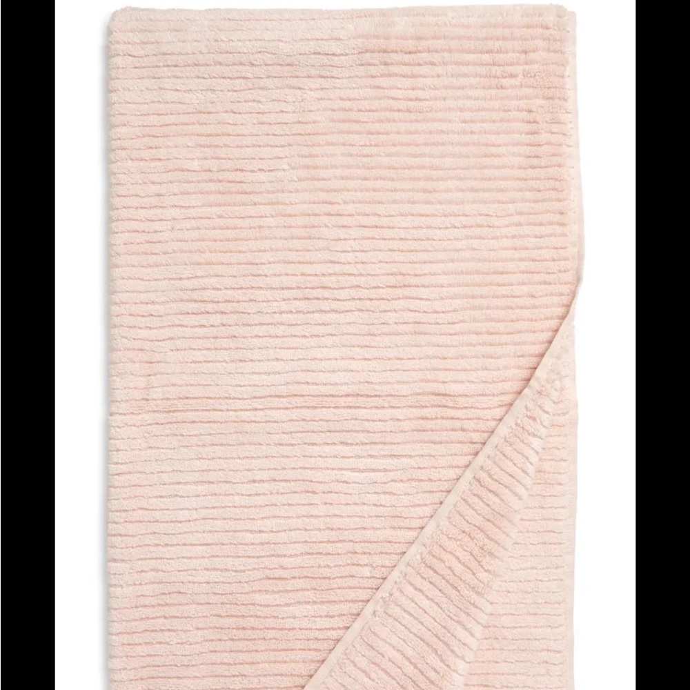 Nordstrom Organic Hydrocotton Modal Rib Bath Towel pink wisp nwt